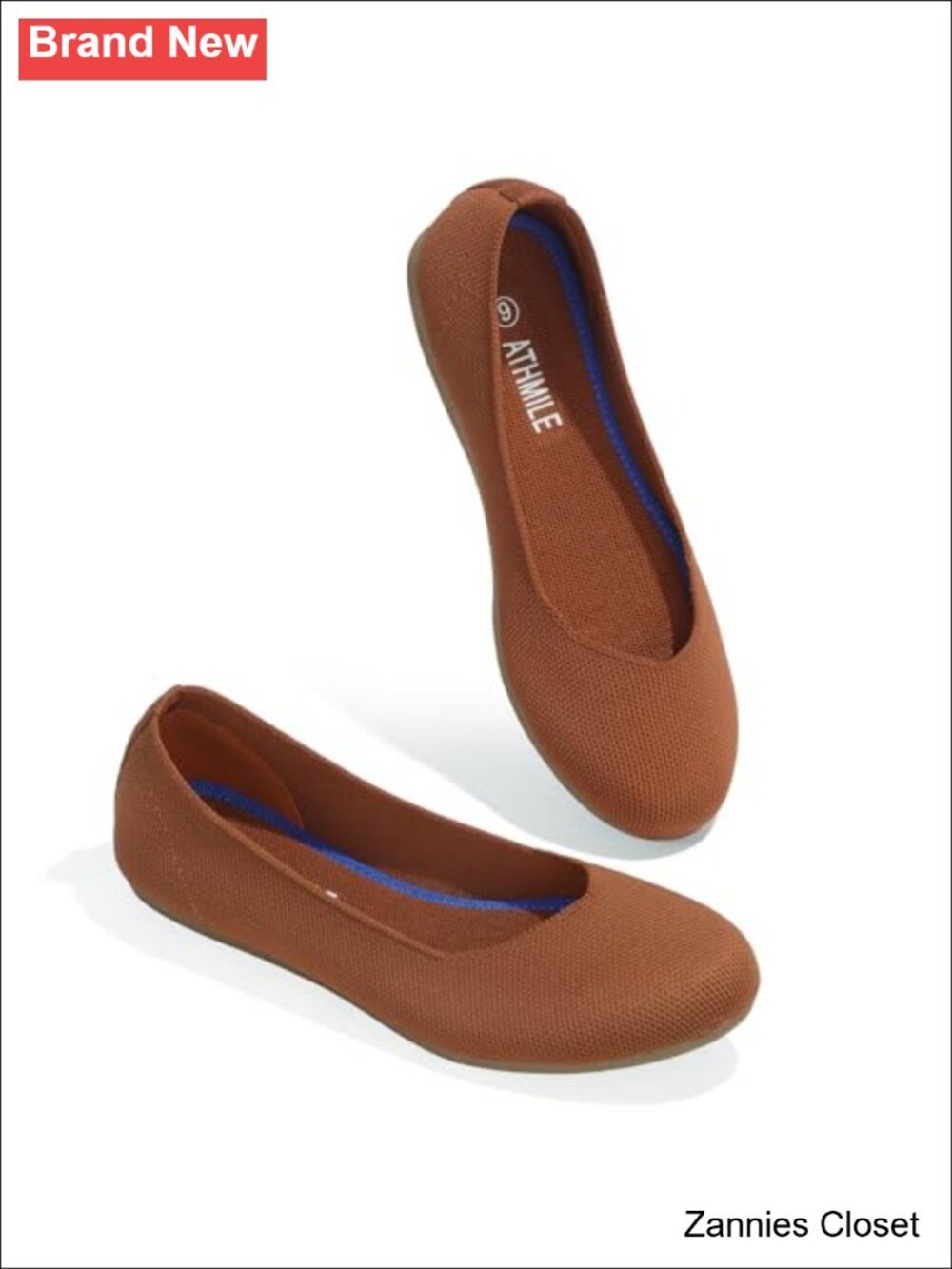 ✨ Knit Ballet Flats Round Toe Pull-On Lightweight Women's Casual Walking Shoes